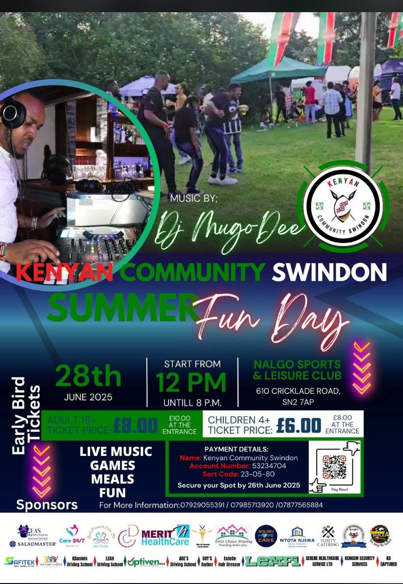 20250628 Kenyan Community Swindon Summer Fun Day flyer